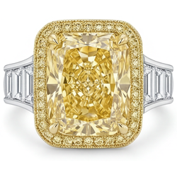 Gele Kanarie Diamant Sieraad Ring – VVS 4 karaat 14 Karaat