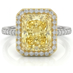 Pavé Statement Ring – Gele Kanarie Diamant 2 karaat 14 Karaat
