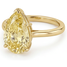 Afbeelding in Gallery-weergave laden, Gele Kanarie Diamant Statement Ring – zijaanzicht
