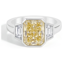 Afbeelding in Gallery-weergave laden, Briljant Gele Kanarie Diamant Statement Ring 3,25 karaat – hoofdaanzicht

