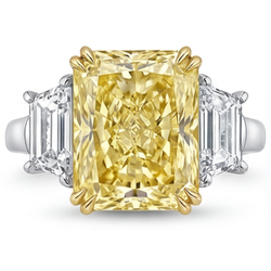Met de hand vervaardigd Trilogie Ring met VVS Gele Kanarie