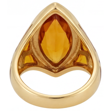 Afbeelding in Gallery-weergave laden, Gouden Citrien Edelsteen Ring 11 karaat 14K Geelgoud – bovenaanzicht
