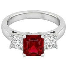 Afbeelding in Gallery-weergave laden, echte princess robijn 2.50karaat ring close-up detail
