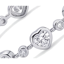 Afbeelding in Gallery-weergave laden, Hartvormige Diamanten Armband 4 Karaat Labgekweekt Lunette Station 14K Witgoud 7 Inch
