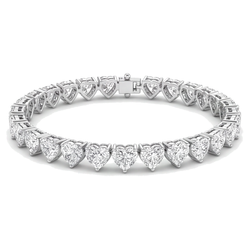 Hartvormige diamanten tennisarmband 7 karaat labgekweekt klauwzetting 14-karaats witgoud 7 inch
