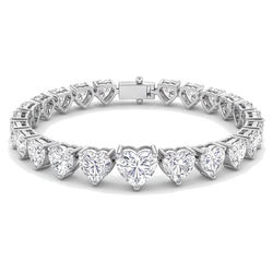 Hartvormige Diamant Tennisarmband 9 Karaat Labgekweekt Klauwzetting 14K Witgoud 7 Inch