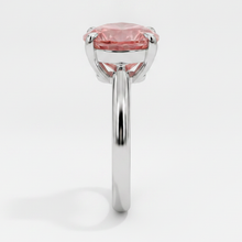 Afbeelding in Gallery-weergave laden, Perziksaffier verlovingsring 2,5 karaat echte hartvormige padparadscha solitair 14k witgoud
