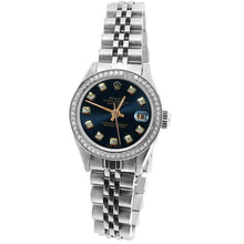 Afbeelding in Gallery-weergave laden, jubileum roestvrij staal Rolex blauwe diamant wijzerplaat Datumjust

