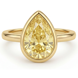 2 karaat Kanariegele Diamant Aanzoek Ring in 14 Karaat Geelgoud