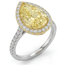 Afbeelding in Gallery-weergave laden, Kanariegele Diamant Fijne Sieraden 2,50-karaat 14 Karaat Tweekleurig Goud – zijaanzicht
