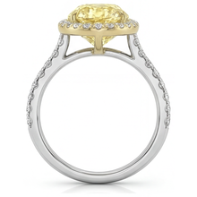 Afbeelding in Gallery-weergave laden, Kanariegele Diamant Fijne Sieraden 2,50 karaat 14 Karaat Tweekleurig Goud – profielaanzicht
