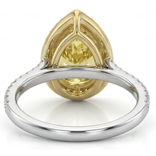 Afbeelding in Gallery-weergave laden, Kanariegele Diamant Fijne Sieraden 2,50-karaat 14 Karaat Tweekleurig Goud – bovenaanzicht
