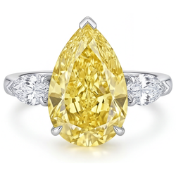 Authentiek VVS Zuiverheid Kanariegele Diamant Ring 3,25 karaat