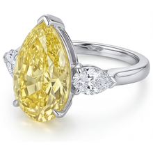 Afbeelding in Gallery-weergave laden, Kanariegele Diamant Ring – zijaanzicht
