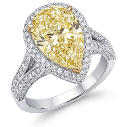 VVS Kanariegele Diamant Ring 4,5 karaat – Tweekleurig 14K Goud