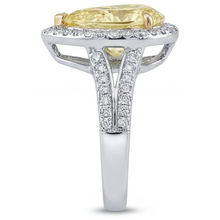 Afbeelding in Gallery-weergave laden, Ring Tweekleurig 14K Goud met Kanariegele Diamant – detailaanzicht
