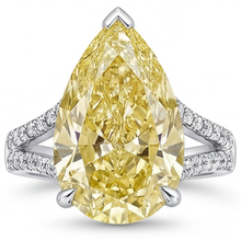 Afbeelding in Gallery-weergave laden, Ring 14K Witgoud met Kanariegele Diamant – vooraanzicht
