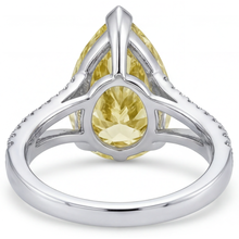 Afbeelding in Gallery-weergave laden, Ring 14K Witgoud met Kanariegele Diamant – profielaanzicht
