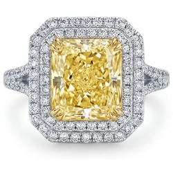 Natuurlijk VVS Kanariegele Diamant Sieraad Ring 2,5 karaat