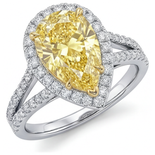 Afbeelding in Gallery-weergave laden, Kanariegele Diamant Statement Ring 1,25 karaat 14 Karaat Tweekleurig Goud – hoofdaanzicht
