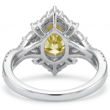 Afbeelding in Gallery-weergave laden, Kanariegele Diamant Statement Ring 1,75-karaat Bicolor 14K Goud – bovenaanzicht
