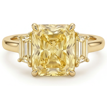 Afbeelding in Gallery-weergave laden, Statement Ring 14 Karaat Geelgoud met Kanariegele Diamant – hoofdaanzicht
