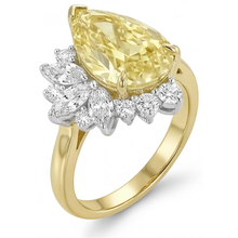 Afbeelding in Gallery-weergave laden, Glanzend Kanariegele Diamant Statement Ring 3,5 karaat – profielaanzicht
