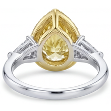Afbeelding in Gallery-weergave laden, Kanariegele Diamant Statement Ring 4,75-karaat 14 Karaat Tweekleurig Goud – zijaanzicht
