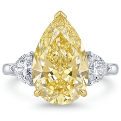 Kanariegele Diamant VVS Trilogie Ring 5 karaat in Tweekleurig