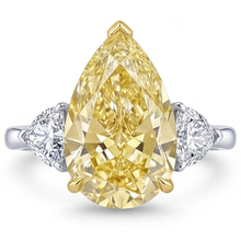 Afbeelding in Gallery-weergave laden, Trilogie Ring Tweekleurig 14K Goud met Kanariegele Diamant – vooraanzicht
