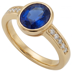 Korenbloem Saffier VVS Gekleurde Steen Ring 2,5 karaat in 14K