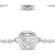 Afbeelding in Gallery-weergave laden, Labgekweekte diamanten armband 3 karaat ronde lunette in station-stijl 14K witgoud 7 inch
