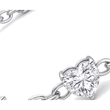 Afbeelding in Gallery-weergave laden, Labgekweekte diamanten hart-stationsarmband 3 karaat 14k Witgoud 7 inch
