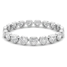 Afbeelding in Gallery-weergave laden, Labgekweekte diamanten tennisarmband 7 karaat hartvormige lunette 14k witgoud 7 inch
