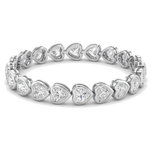 Afbeelding in Gallery-weergave laden, Labgekweekte diamanten tennisarmband 8 karaat hartvormige lunette 14K witgoud 7 inch
