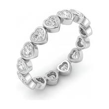 Afbeelding in Gallery-weergave laden, Labgekweekte diamanten tennisarmband 7 karaat hartvormige lunette 14k witgoud 7 inch

