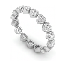 Afbeelding in Gallery-weergave laden, Labgekweekte diamanten tennisarmband 7 karaat hartvormige lunette 14k witgoud 7 inch
