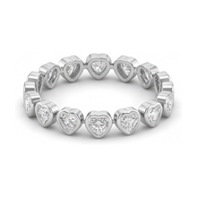 Afbeelding in Gallery-weergave laden, Labgekweekte diamanten tennisarmband 7 karaat hartvormige lunette 14k witgoud 7 inch
