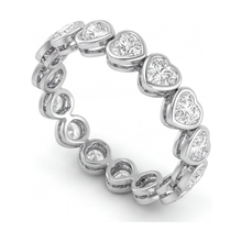 Afbeelding in Gallery-weergave laden, Labgekweekte diamanten tennisarmband 8 karaat hartvormige lunette 14K witgoud 7 inch
