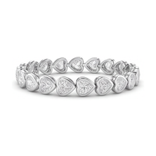 Afbeelding in Gallery-weergave laden, Labgekweekte diamanten tennisarmband 8 karaat hartvormige lunette 14K witgoud 7 inch
