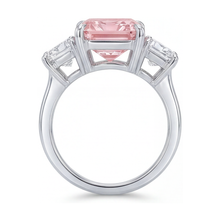 Afbeelding in Gallery-weergave laden, Labgekweekte roze diamanten ring 5,2 karaat radiant geslepen
