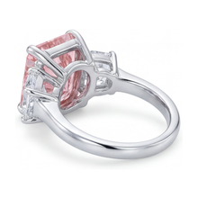 Afbeelding in Gallery-weergave laden, Labgekweekte roze diamanten ring 5,2 karaat radiant geslepen
