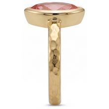 Afbeelding in Gallery-weergave laden, Perziksaffier verlovingsring 2 karaat natuurlijke marquise padparadscha lunette solitair 14k geelgoud
