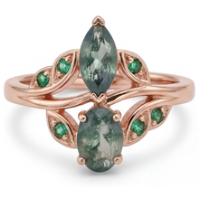 Afbeelding in Gallery-weergave laden, Tijdloos Moss Agate Edelsteen Ring 2,50 karaat – vooraanzicht
