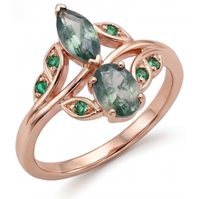 Afbeelding in Gallery-weergave laden, Tijdloos Moss Agate Edelsteen Ring 2,50 karaat – hoekaanzicht
