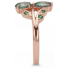 Afbeelding in Gallery-weergave laden, Edelsteen Ring 14 Karaat Rosé Goud met Moss Agate – profielaanzicht
