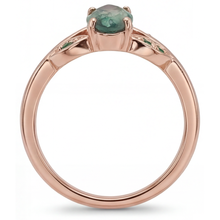 Afbeelding in Gallery-weergave laden, Marquise Moss Agate ring in 14 Karaat Rosé Goud – bovenaanzicht
