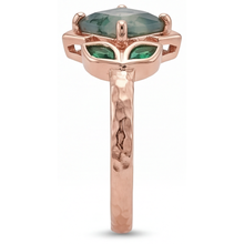 Afbeelding in Gallery-weergave laden, Edelsteen Ring 14K Rosé Goud met Moss Agate – hoekaanzicht

