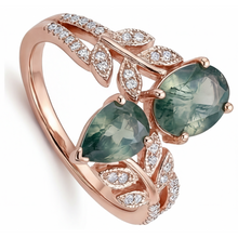 Afbeelding in Gallery-weergave laden, Luxe Moss Agate Gekleurde Steen Ring 3,25 karaat – zijaanzicht
