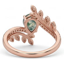 Afbeelding in Gallery-weergave laden, Moss Agate Sieraadsteen Ring – bovenaanzicht
